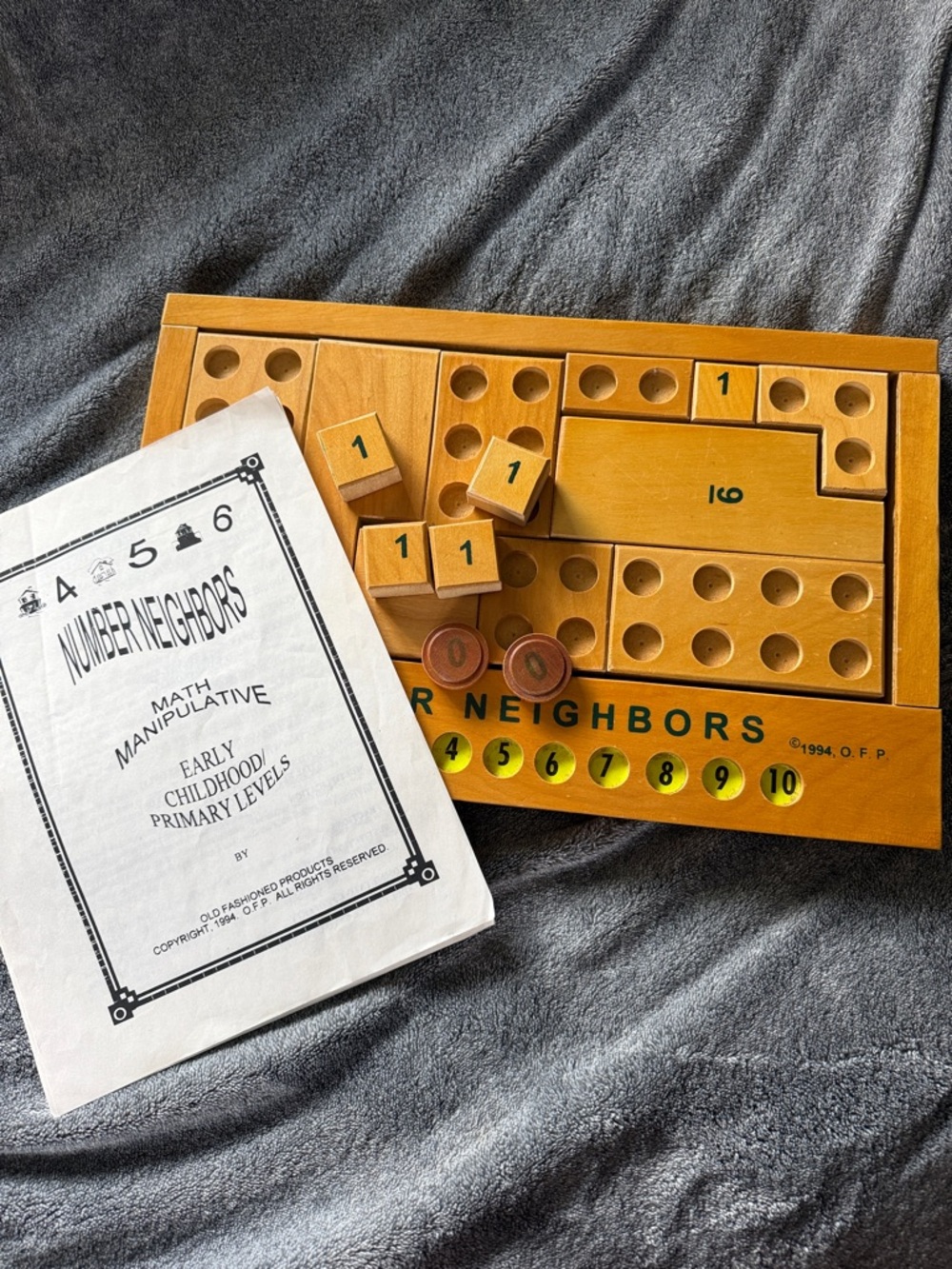 Number Neighbors Wooden Math Game - Natural Wood